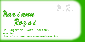 mariann rozsi business card